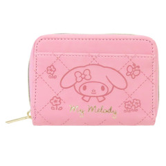 Japan Sanrio Compact Wallet - My Melody : Pink Flower