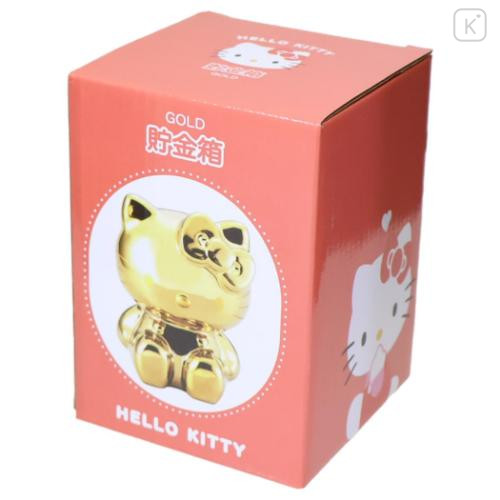 Japan Sanrio Piggy Bank - Hello Kitty : Gold - 4