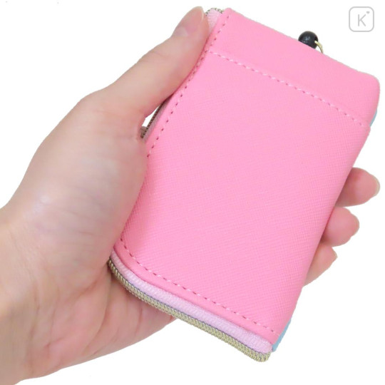 Japan Sanrio Pass Case & Key Case with Reel - My Melody : Blue Pink Wink - 2