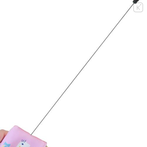 Japan Sanrio Pass Case & Key Case with Reel - Hello Kitty : Blue Pink Wink - 4