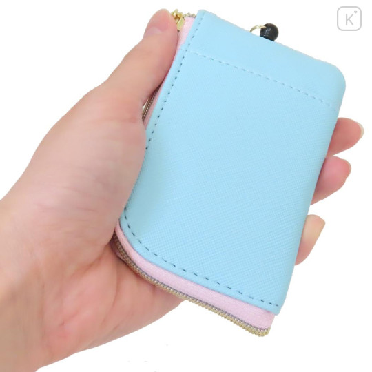 Japan Sanrio Pass Case & Key Case with Reel - Cinnamoroll : Blue Pink Wink - 2
