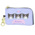 Japan Sanrio Pass Case & Key Case with Reel - Kuromi : Purple Wink - 1