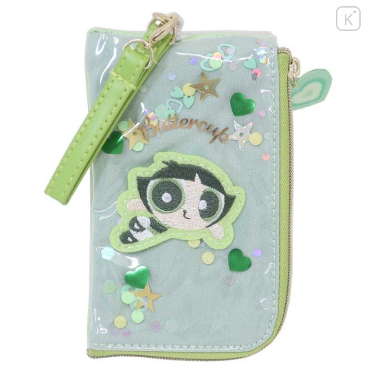 Japan The Powerpuff Girls Pass Case & Key Case with Reel - Giltter Buttercup - 1