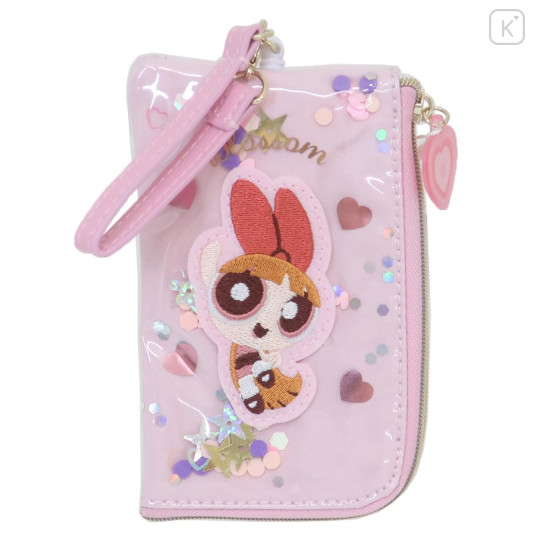 Japan The Powerpuff Girls Pass Case & Key Case with Reel - Giltter Blossom - 1