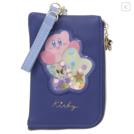 Japan Kirby Pass Case & Key Case with Reel - Kirby : Giltter Star Night - 1