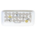 Japan Peanuts Porcelain Rectangle Plate - Snoopy & Woodstock : Grey Dots - 1