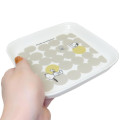 Japan Peanuts Porcelain Square Plate - Snoopy & Woodstock : Grey Dots - 2