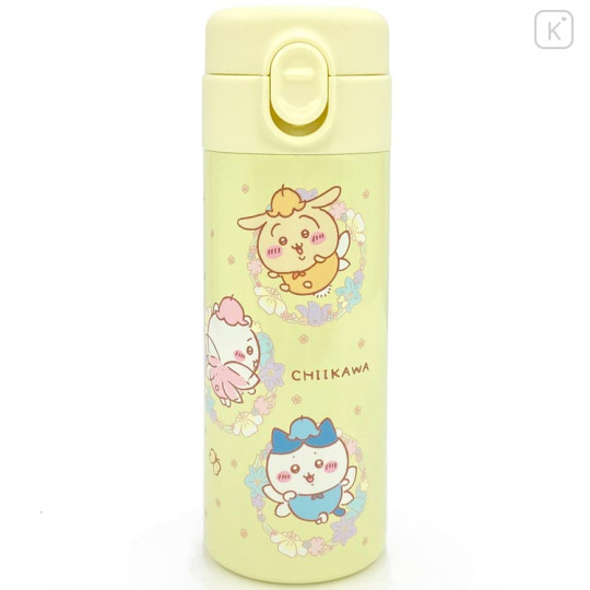 Japan Chiikawa Stainless Steel One Push Bottle 350ml - Chiikawa & Hachiware & Usagi : Fairy Yellow - 1