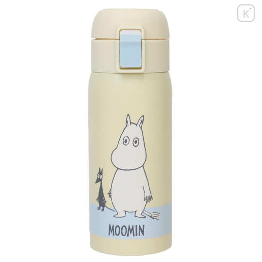 Japan Moomin Stainless Steel One Push Bottle 350ml - Moomintroll : Light Yellow - 1