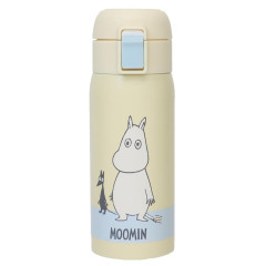 Japan Moomin Stainless Steel One Push Bottle 350ml - Moomintroll : Light Yellow