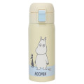 Japan Moomin Stainless Steel One Push Bottle 350ml - Moomintroll : Light Yellow - 1
