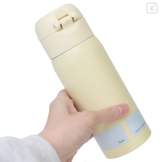 Japan Moomin Stainless Steel One Push Bottle 350ml - Moomintroll : Light Yellow - 2