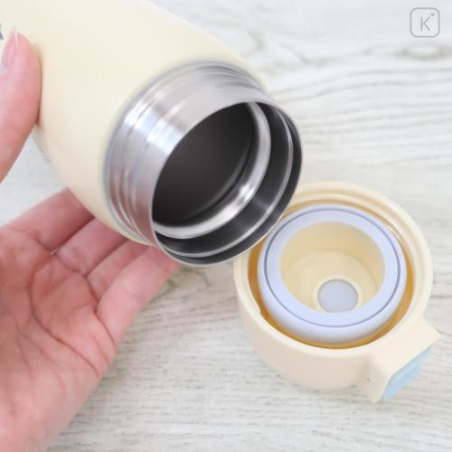 Japan Moomin Stainless Steel One Push Bottle 350ml - Moomintroll : Light Yellow - 4