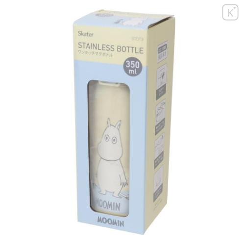 Japan Moomin Stainless Steel One Push Bottle 350ml - Moomintroll : Light Yellow - 5