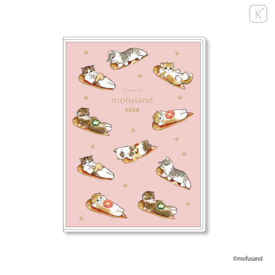 Japan Mofusand A6 Planner Monthly Schedule Book - Cat Pink Pizza 2026 - 1