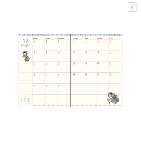 Japan Mofusand B6 Planner Monthly Schedule Book - Shark Cat Seal 2026 - 2