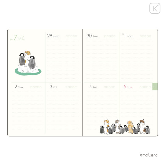 Japan Mofusand B6 Planner Monthly & Weekly Schedule Book - Penguin Cat 2026 - 3
