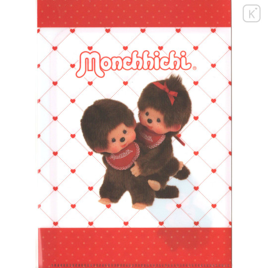 Japan Monchhichi A5 Clear File - Love Red White - 1