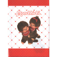 Japan Monchhichi A5 Clear File - Love Red White