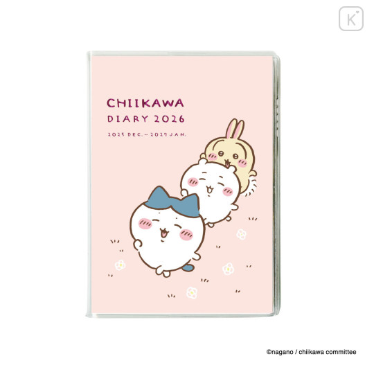 Japan Chiikawa A6 Planner Monthly Schedule Book - Chiikawa & Hachiware & Usagi : Good friends Pink 2026 - 1