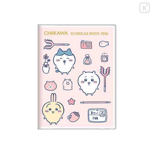Japan Chiikawa A6 Planner Monthly Schedule Book - Chiikawa & Hachiware & Usagi : Happy Pink 2026 - 1
