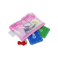 Japan Sanrio Clear Flat Mini Pouch - Hello Kitty : Glitter Pink Ribbon - 3