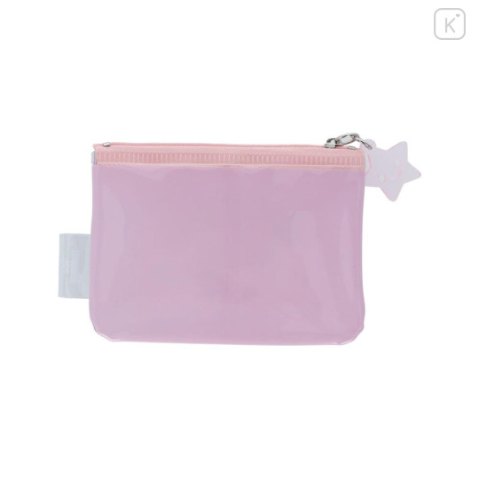 Japan Sanrio Clear Flat Mini Pouch - Little Twin Stars : Glitter Unicorn Pink - 2