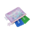 Japan Sanrio Clear Flat Mini Pouch - Little Twin Stars : Glitter Unicorn Pink - 3