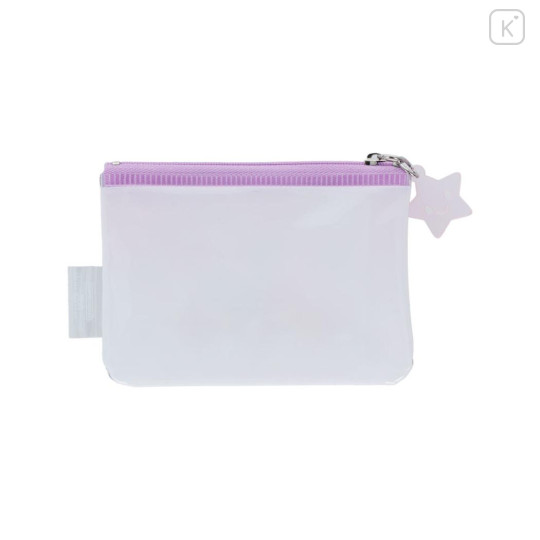 Japan Sanrio Clear Flat Mini Pouch - Little Twin Stars : Glitter Friends Pink - 2