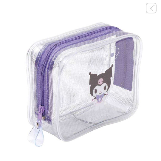 Japan Sanrio Clear Pouch - Kuromi : Glitter - 1