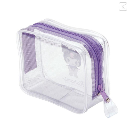 Japan Sanrio Clear Pouch - Kuromi : Glitter - 2