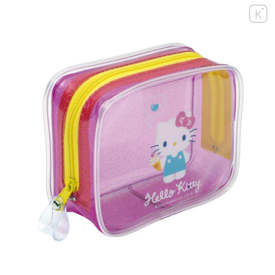 Japan Sanrio Clear Pouch - Hello Kitty : Glitter - 1