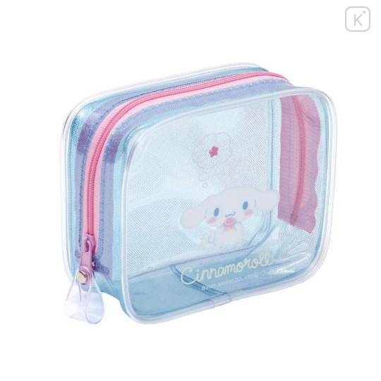 Japan Sanrio Clear Pouch - Cinnamoroll : Glitter - 1