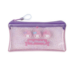 Japan Sanrio Clear Flat Mini Pouch - My Melody : Glitter Wink