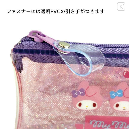 Japan Sanrio Clear Flat Mini Pouch - My Melody : Glitter Wink - 3