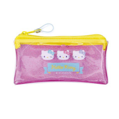 Japan Sanrio Clear Flat Mini Pouch - Hello Kitty : Glitter Wink