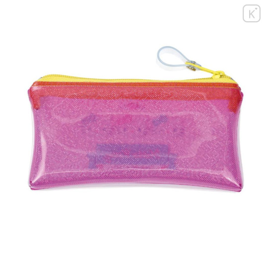 Japan Sanrio Clear Flat Mini Pouch - Hello Kitty : Glitter Wink - 2
