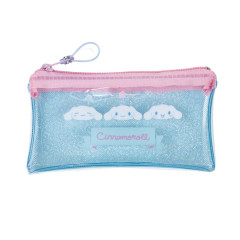 Japan Sanrio Clear Flat Mini Pouch - Cinnamoroll : Glitter Wink