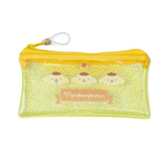 Japan Sanrio Clear Flat Mini Pouch - Pompompurin : Glitter Wink