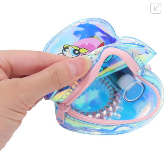 Japan The Powerpuff Girls Clear Mini Pouch - Aurora Heart Ready - 3