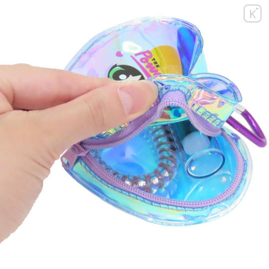 Japan The Powerpuff Girls Clear Mini Pouch - Aurora Heart Hug - 3