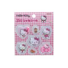 Japan Sanrio Squishy Shaker Stickers - Hello Kitty : Pink Gingham