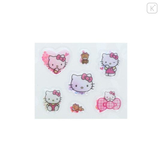 Japan Sanrio Shake Shake Capsule Seal Sticker - Hello Kitty : Pink Gingham - 2