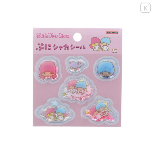 Japan Sanrio Squishy Shaker Stickers - Little Twin Stars : Pink - 1