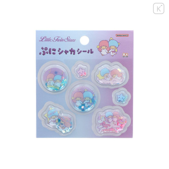 Japan Sanrio Squishy Shaker Stickers - Little Twin Stars : Purple - 1