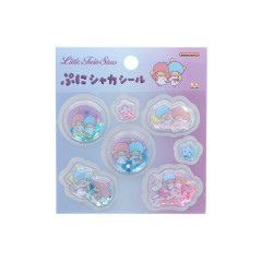Japan Sanrio Shake Shake Capsule Seal Sticker - Little Twin Stars : Purple