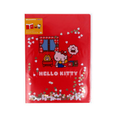 Japan Sanrio A5 Clear File - Hello Kitty : Sequin Red