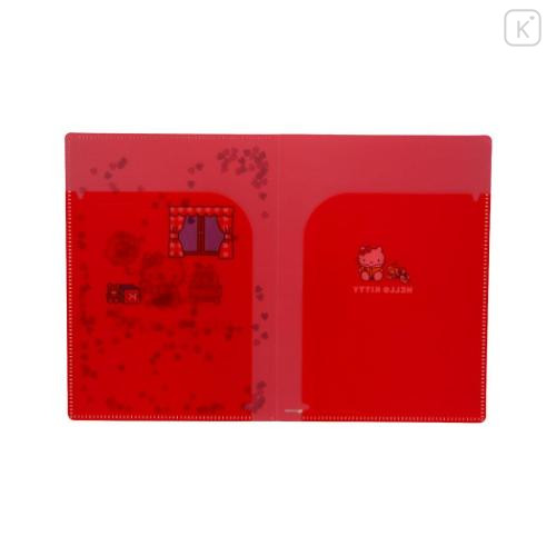 Japan Sanrio A5 Clear File - Hello Kitty : Sequin Red - 4