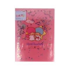 Japan Sanrio A5 Clear File - Little Twin Stars : Sequin Pink
