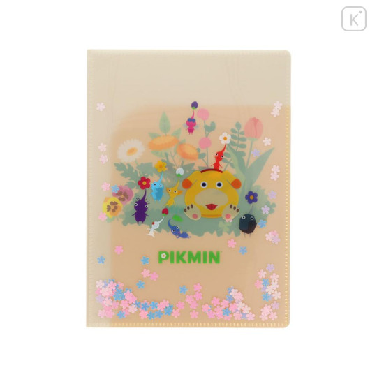 Japan Pikmin A5 Clear File - Sequin Light Orange - 1